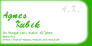 agnes kubik business card